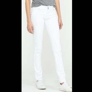 White Hudson Colin Midrise Skinny Jeans Distressed
